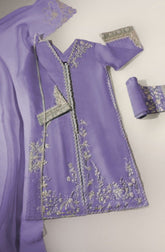 Agha Noor Purple Formal Organza 3 Piece Unstitched